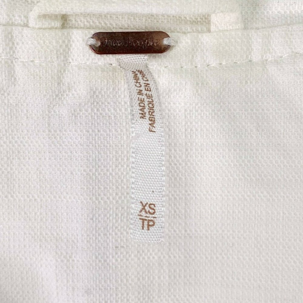 Free People Distressed Off White Denim Jean Jacket - Picture 10 of 12